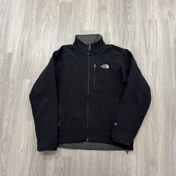 The North Face Apex Softshell Jacket Men's Medium Black Full Zip Outdoors Hiking - Picture 1 of 8